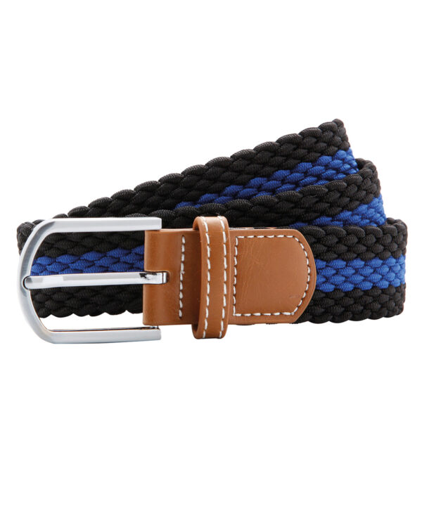 Two-colour stripe braid stretch belt 1 Two-colour stripe braid stretch belt