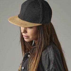Suede peak snapback