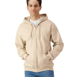 Softstyle™ midweight fleece adult full-zip hooded sweatshirt