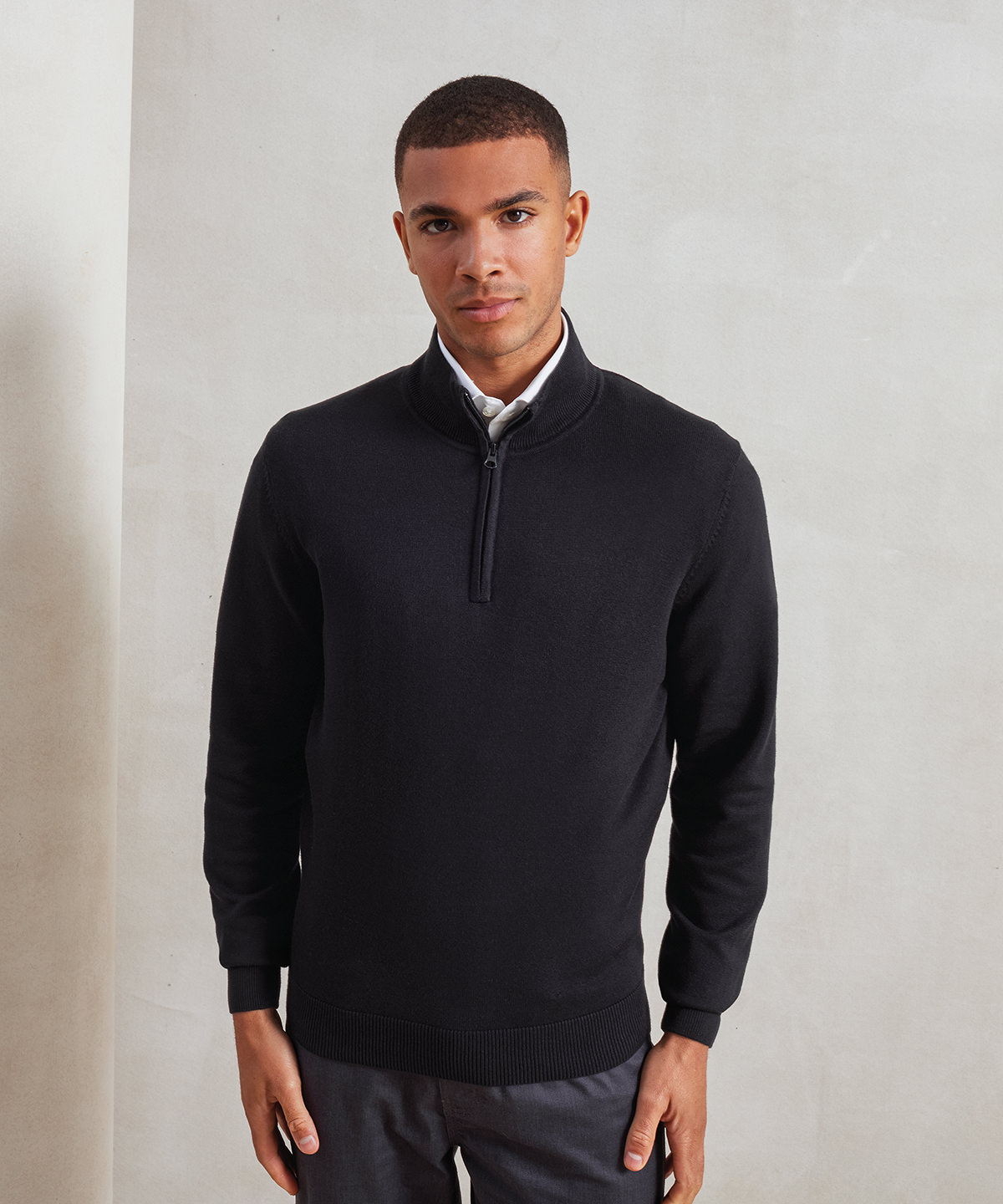 ¼ zip knitted sweater